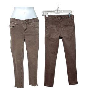 Free‎ People Ankle Cropped Skinny Jeans Mauve Color Women's Size 24